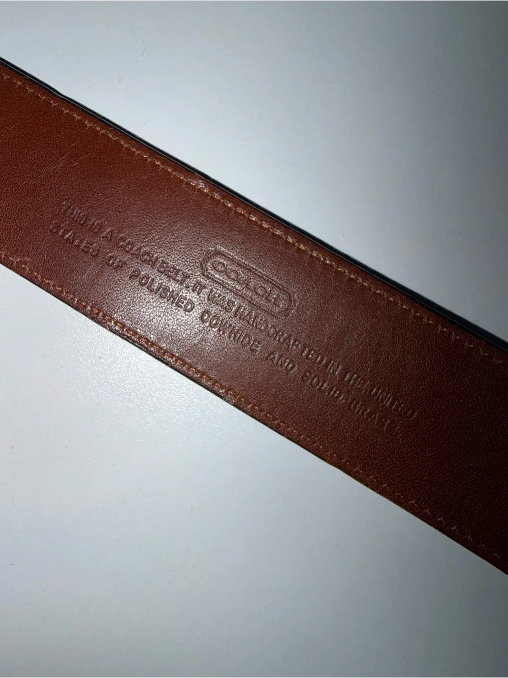 VTG Coach 8527  Black Leather Belt W/ Brass Buckle. Size L